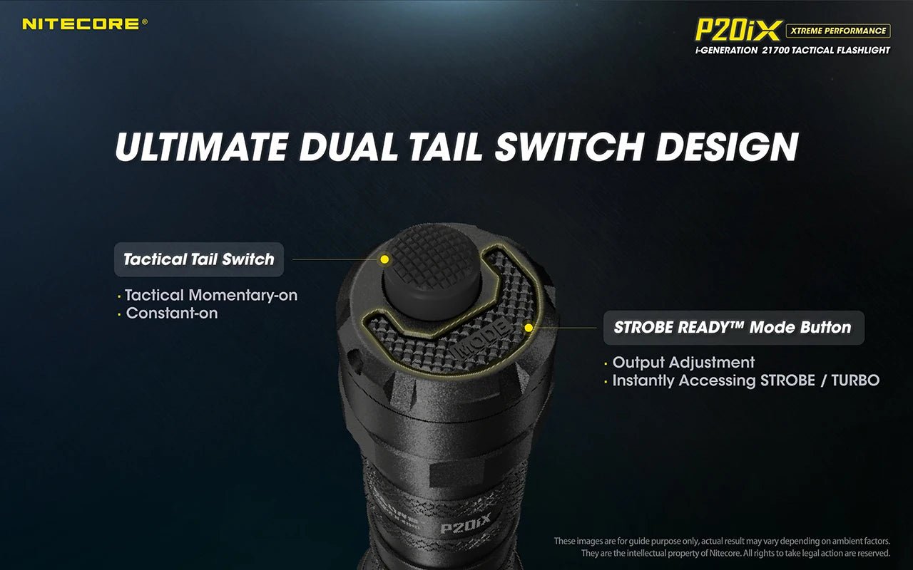 Nitecore P20iX USB - C oppladbar taktisk lommelykt 4000 lumen med 5000mAh batteri - HzConnect
