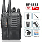 Baofeng BF-888S V2 walkie talkies med 16 kanaler og oppladbare batterier