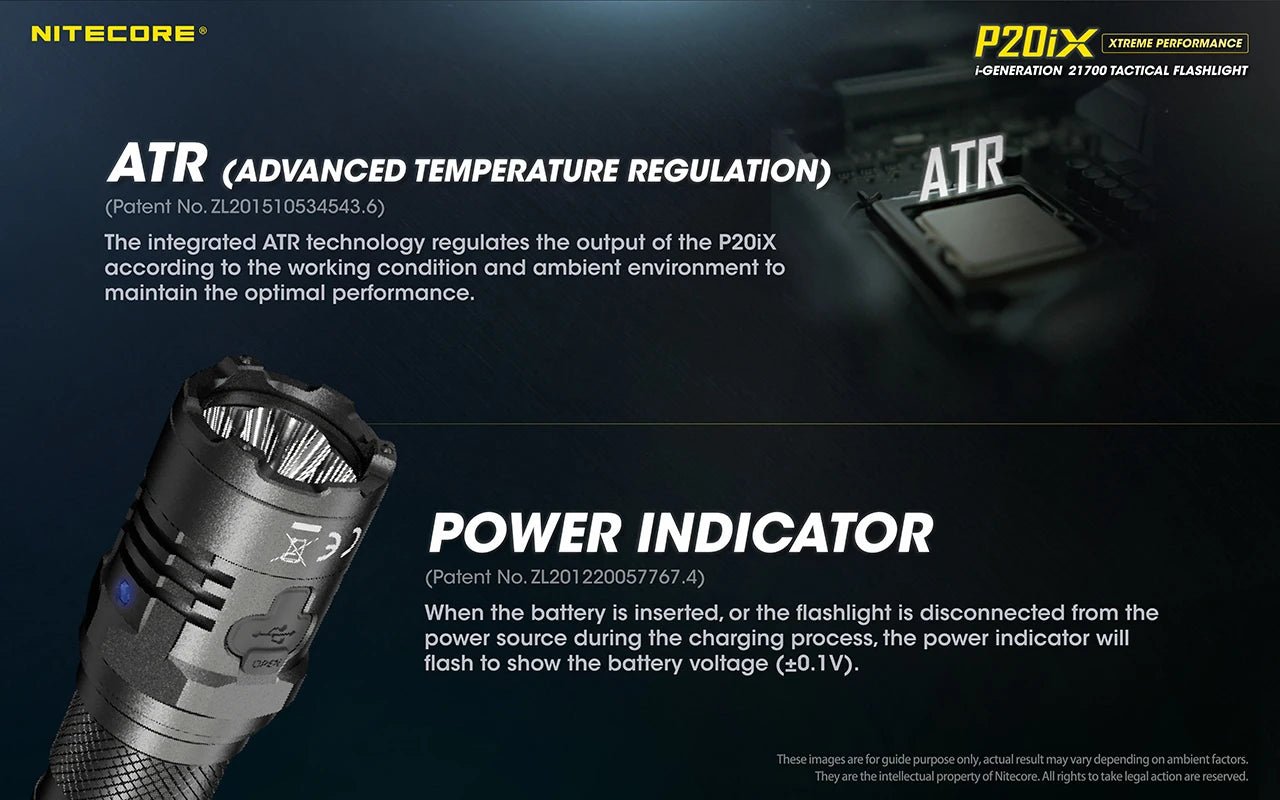 Nitecore P20iX USB - C oppladbar taktisk lommelykt 4000 lumen med 5000mAh batteri - HzConnect