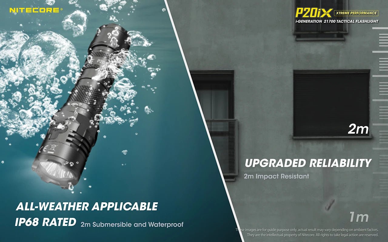 Nitecore P20iX USB - C oppladbar taktisk lommelykt 4000 lumen med 5000mAh batteri - HzConnect