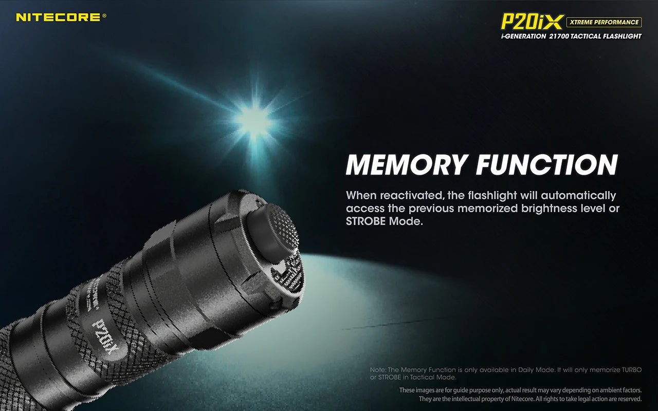 Nitecore P20iX USB - C oppladbar taktisk lommelykt 4000 lumen med 5000mAh batteri - HzConnect