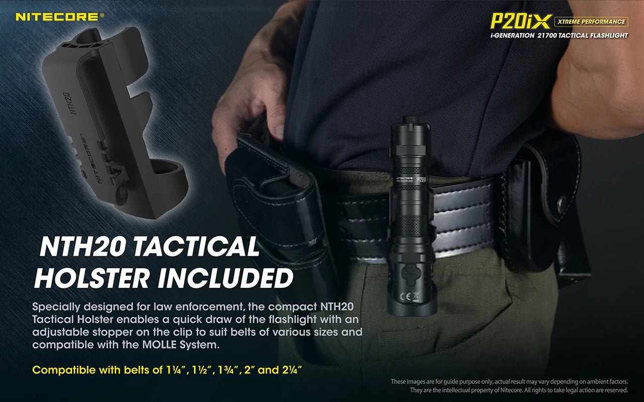 Nitecore P20iX USB - C oppladbar taktisk lommelykt 4000 lumen med 5000mAh batteri - HzConnect